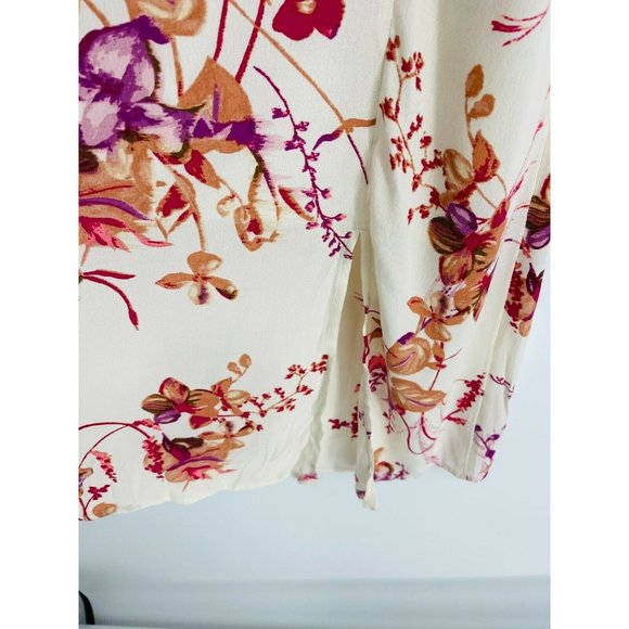 A New Day Womens Dress Size M Floral Short Cap Sleeve Pockets Cinched Waist NWT - Picture 4 of 8